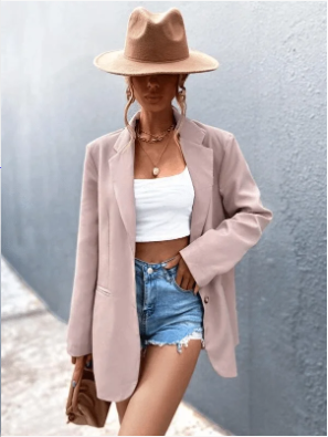 Blazer estilo alfaiataria cor